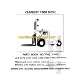 Clark Clarklift Y800 Diesel Forklift Parts Manual (Y163_Y800)