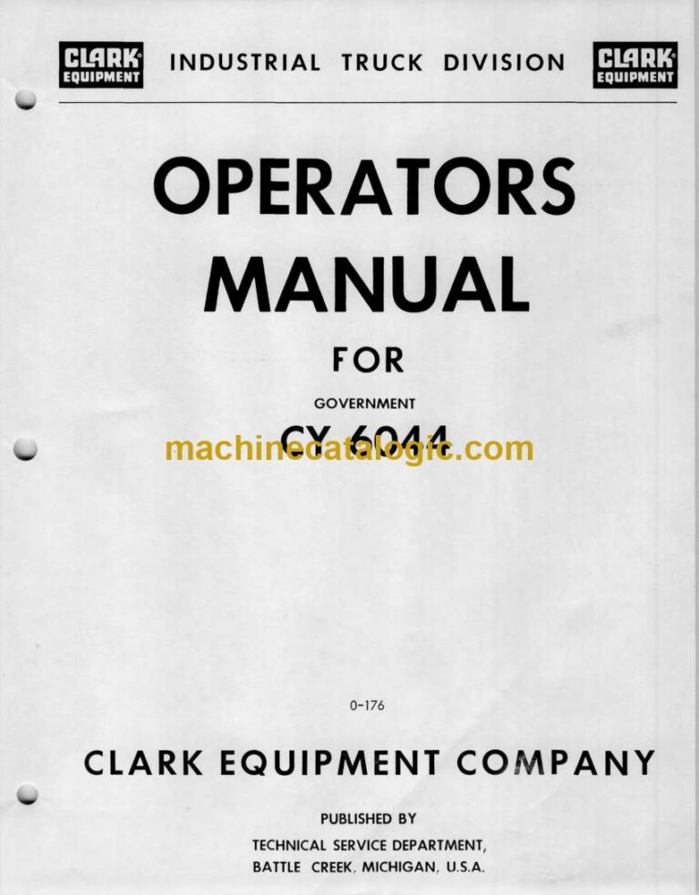 Clark CY6044 Forklift Operators Manual (O-176)
