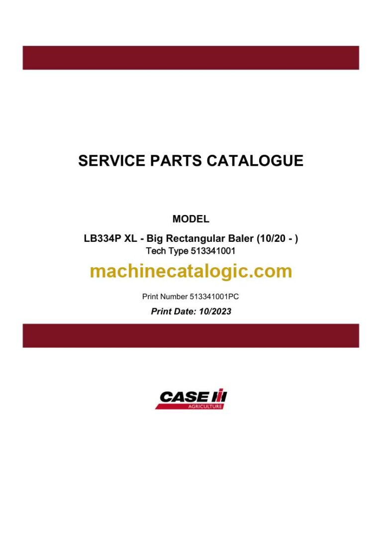 Case LB334P XL Big Rectangular Baler Service Parts Catalogue