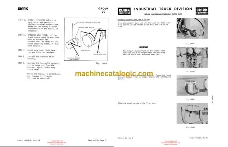 Clark NP500 EV1 Control Planned Maintenance and Adjustment Procedures ...