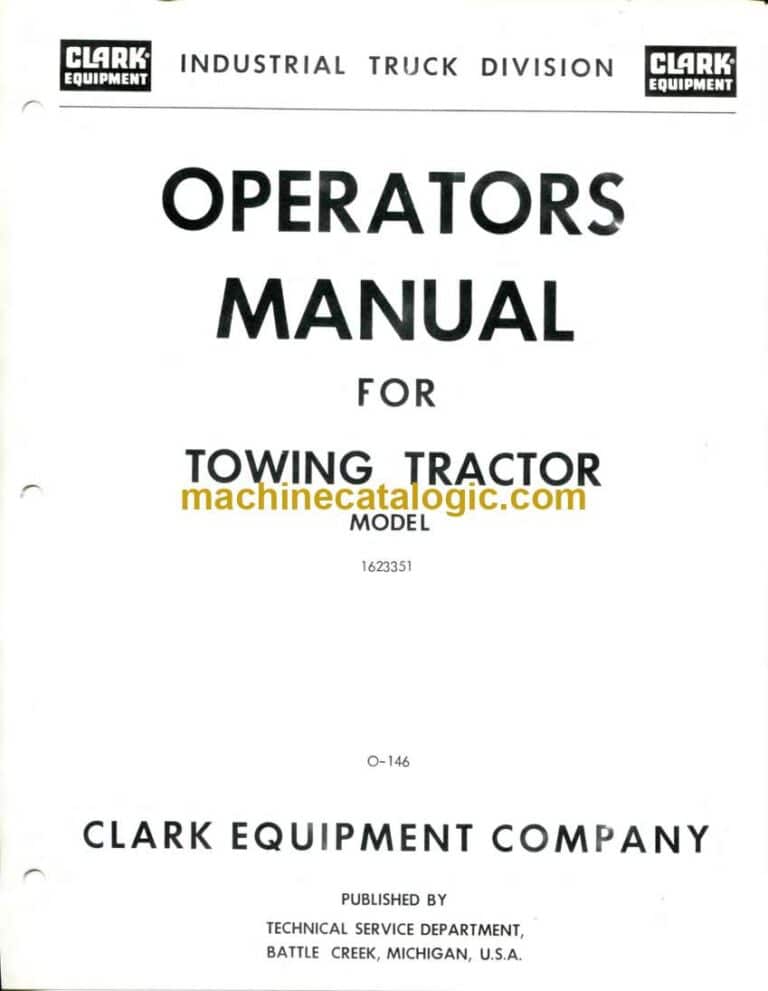 Clark O146 Towing Tractor Operators Manual (O-146) (1623351)