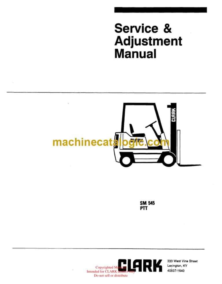 Clark PTT Forklift Service Manual (SM545)