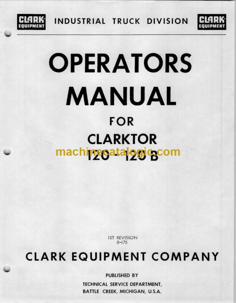 Clark Clarktor 120, 120B Forklift Operators Manual (O-175)