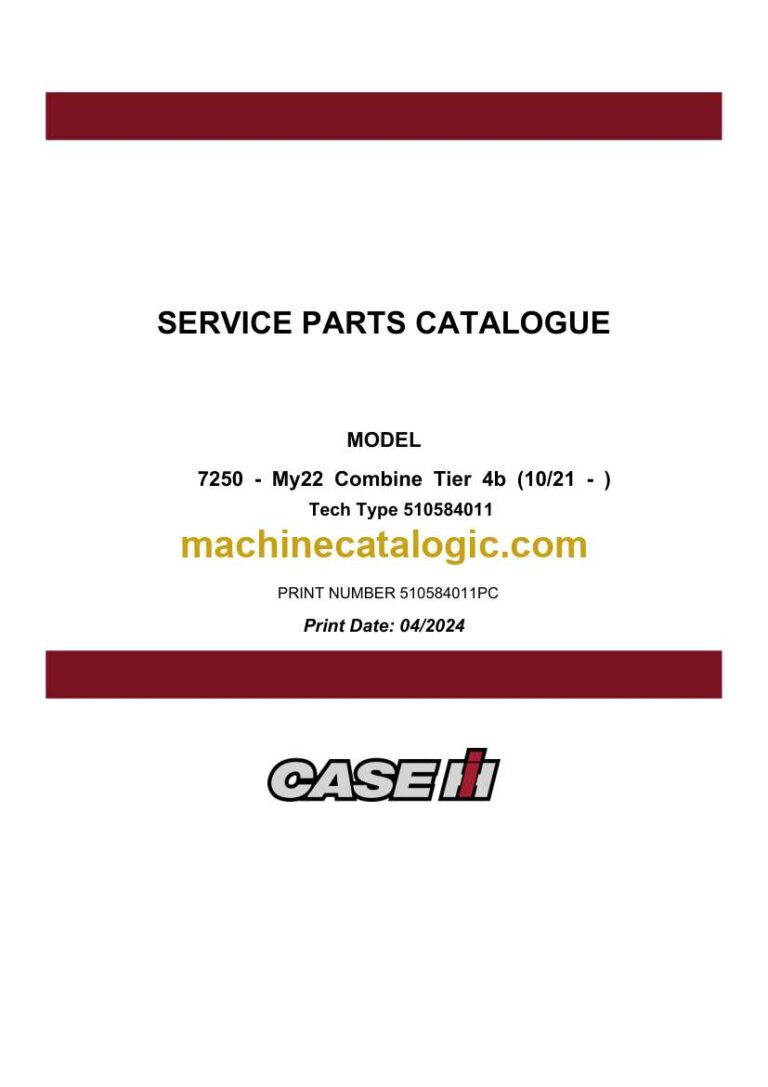 Case 7250 Tier 4B My22 Combine Service Parts Catalogue