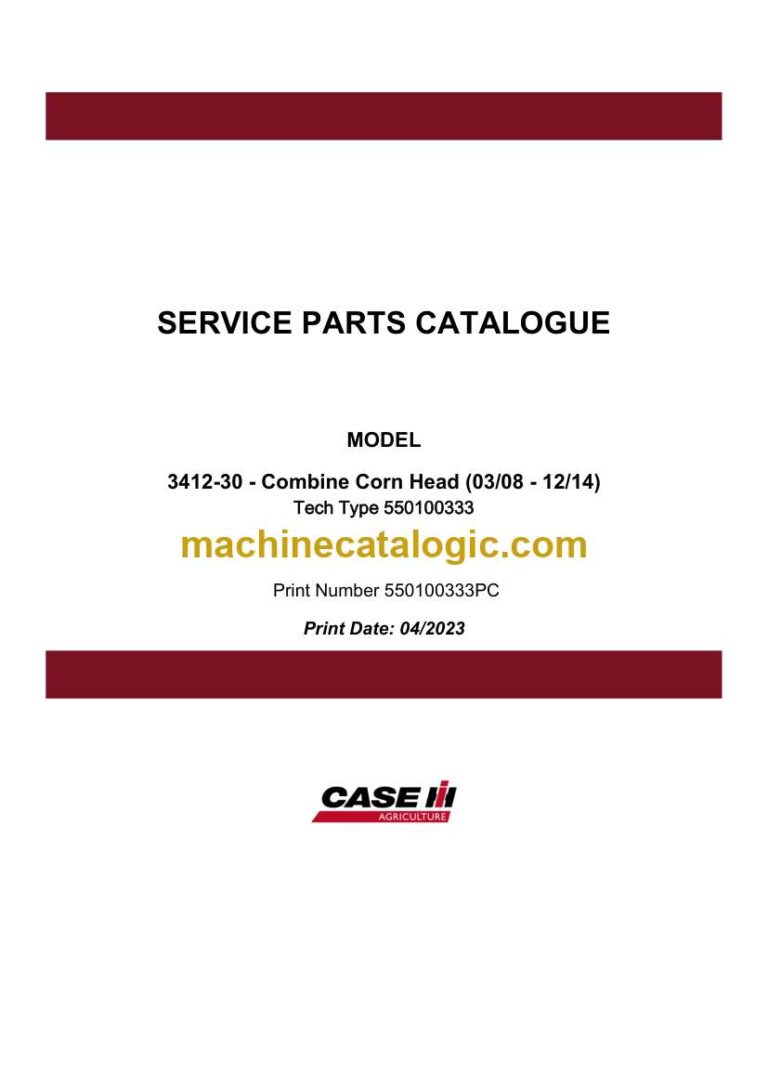 Case 3412-30 Combine Corn Head Service Parts Catalogue