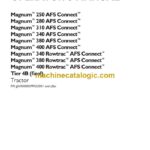 Case Magnum 250, 280, 310, 340, 380, 400 AFS Connect and 340, 380, 400 Rowtrac AFS Connect Tier 4B Final Tractor Operators Manual