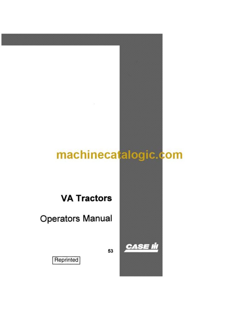 Case VA Tractors Operator Manual