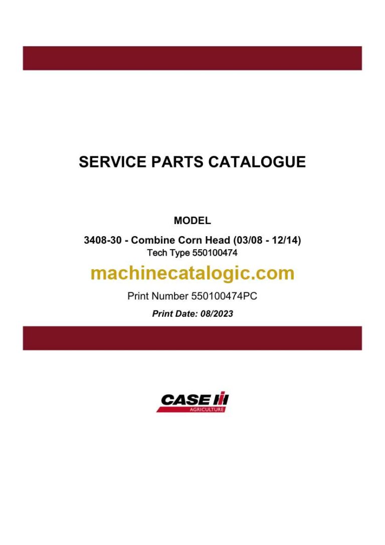 Case 3408-30 Combine Corn Head Service Parts Catalogue