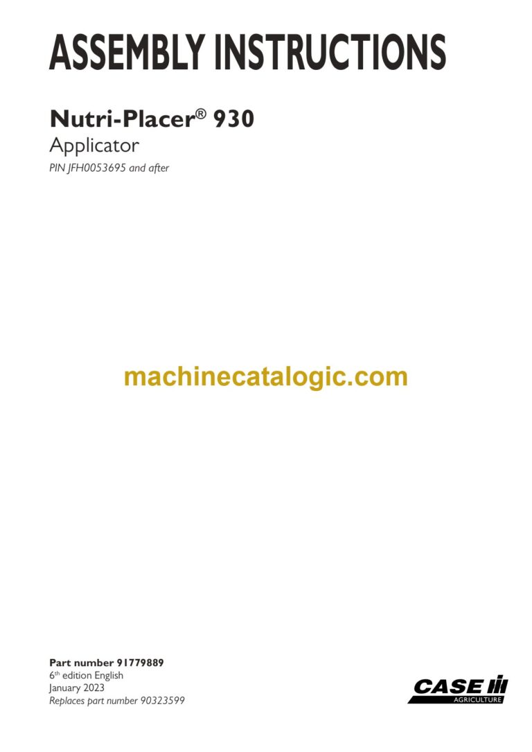 Case Nutri-Placer 930 Applicator Assembly Instructions
