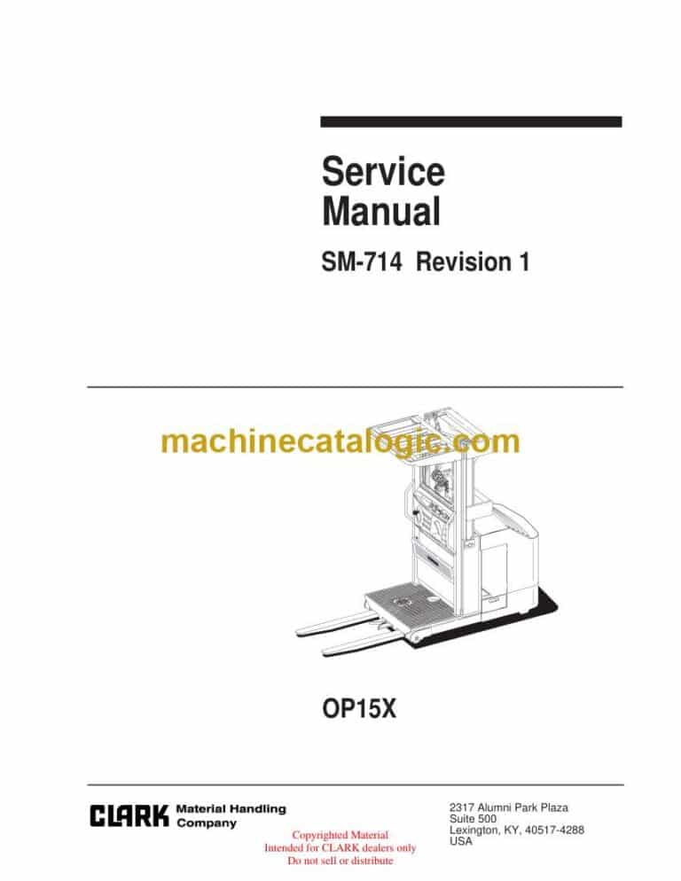 Clark OP15X Order Picker Service Manual (SM714)