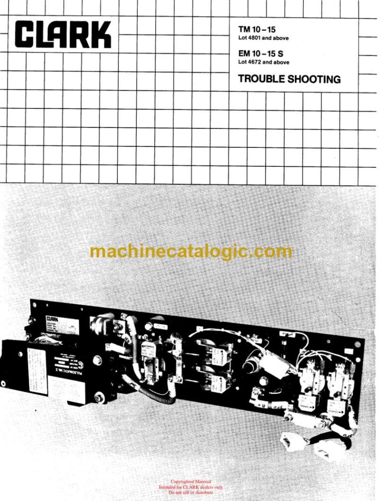 Clark TM10-15, EM10-15S Troubleshooting (E5108)