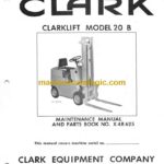 Clark Clarklift Model 20B Forklift Parts Manual (X4B_625)