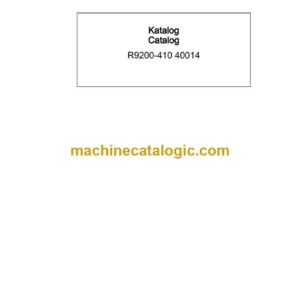 Liebherr R9200 Mining Excavator Parts Catalog (410 40014)