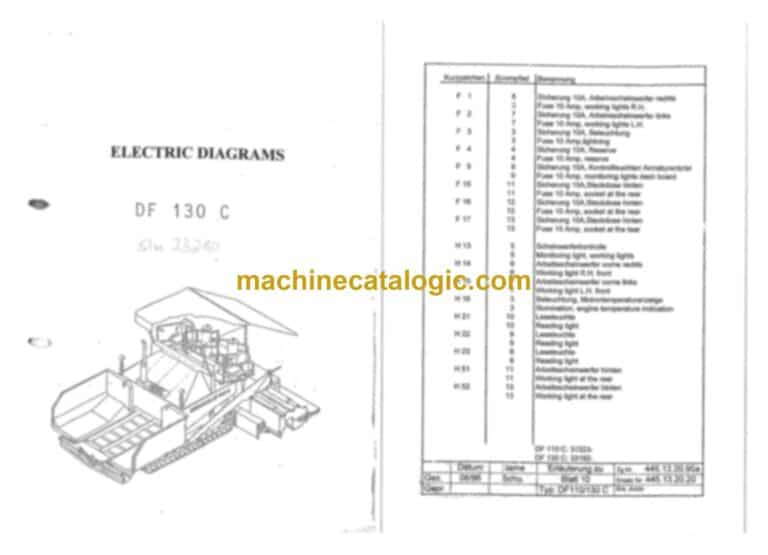 Dynapac Demag DF110C Paving Full Schematics Diagrams (Electrical and Hydraulic)