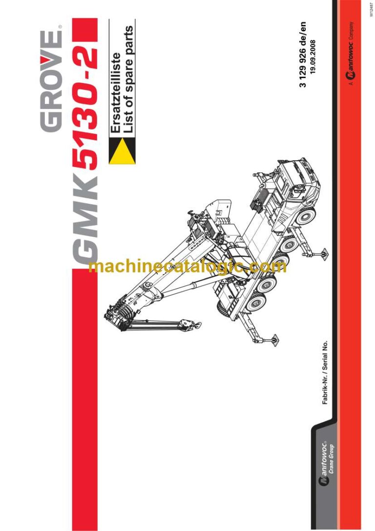 Grove GMK5130-2 Crane Parts Catalog
