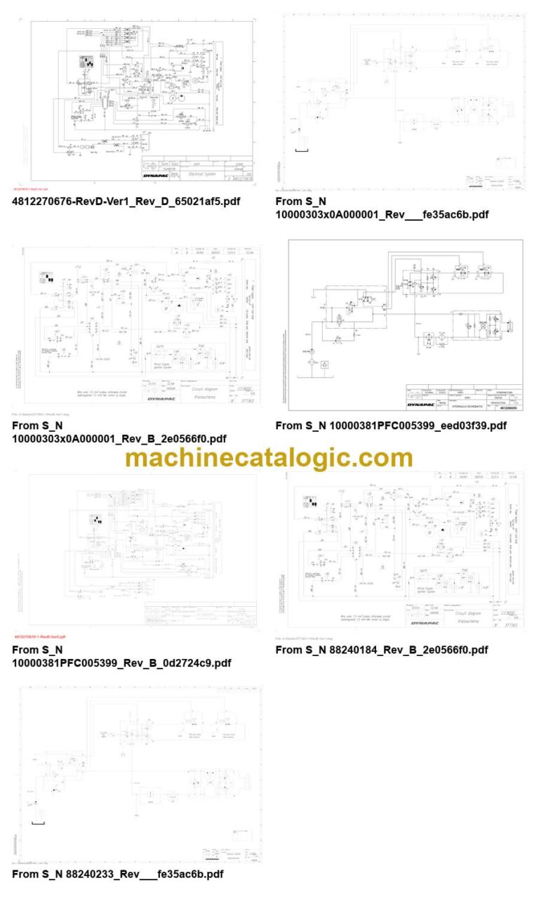 Dynapac CC5200 VI Compaction Full Schematics Diagrams (Electrical and Hydraulic)