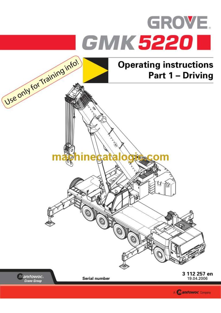 Grove GMK5220 Crane Operating Instructions