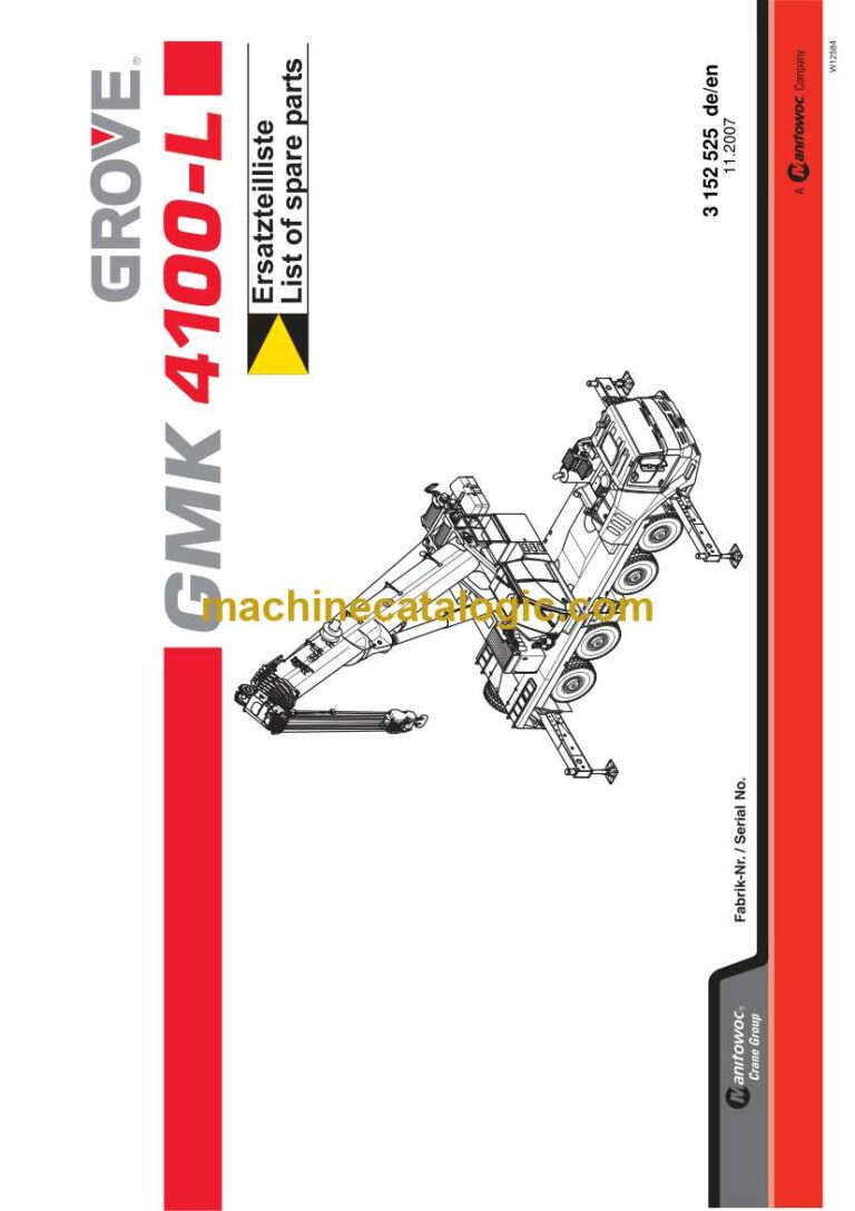 Grove GMK4100-L Crane Parts Catalog