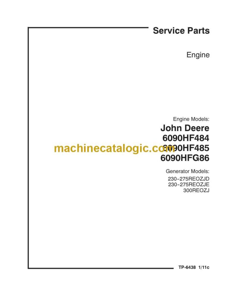 John Deere 6090HF484, 6090HF485, 6090HFG86 Service Parts Manual (TP-6438)
