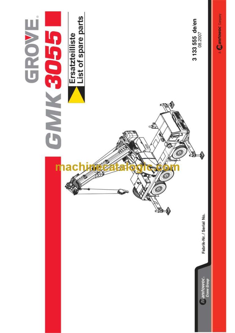 Grove GMK3055 Crane Parts Catalog