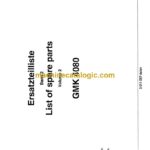 Grove GMK4080 Crane Parts Catalog