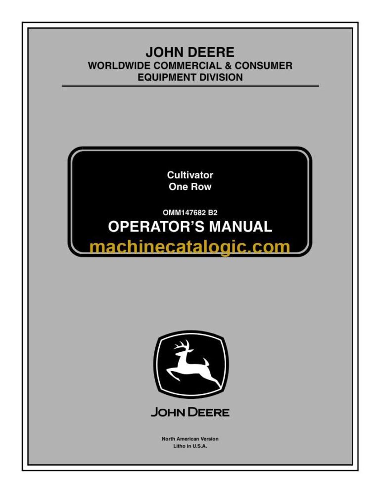 John Deere Cultivator One Row OMM147682 B2 Operators Manual (OMM147682)