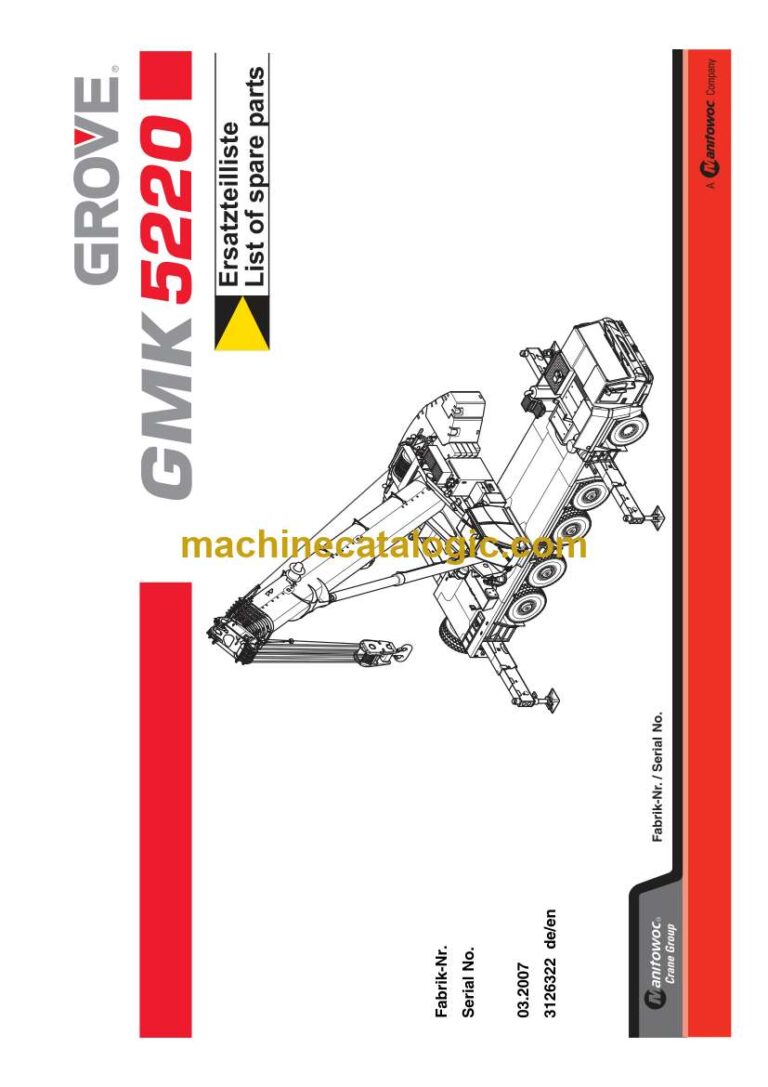 Grove GMK5220 Crane Parts Catalog