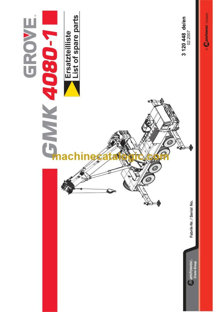 Grove GMK4080-1 Crane Parts Catalog