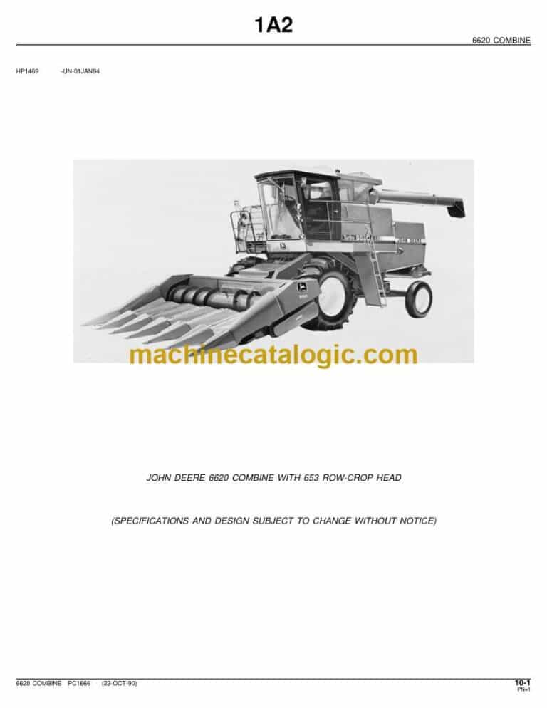John Deere 6620 Combine Parts Catalog (PC1666)