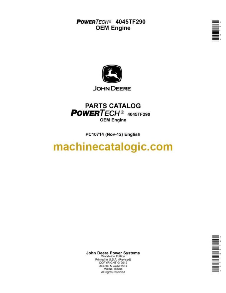 John Deere Powertech 4045TF290 OEM Engine Parts Catalog (CTM86)