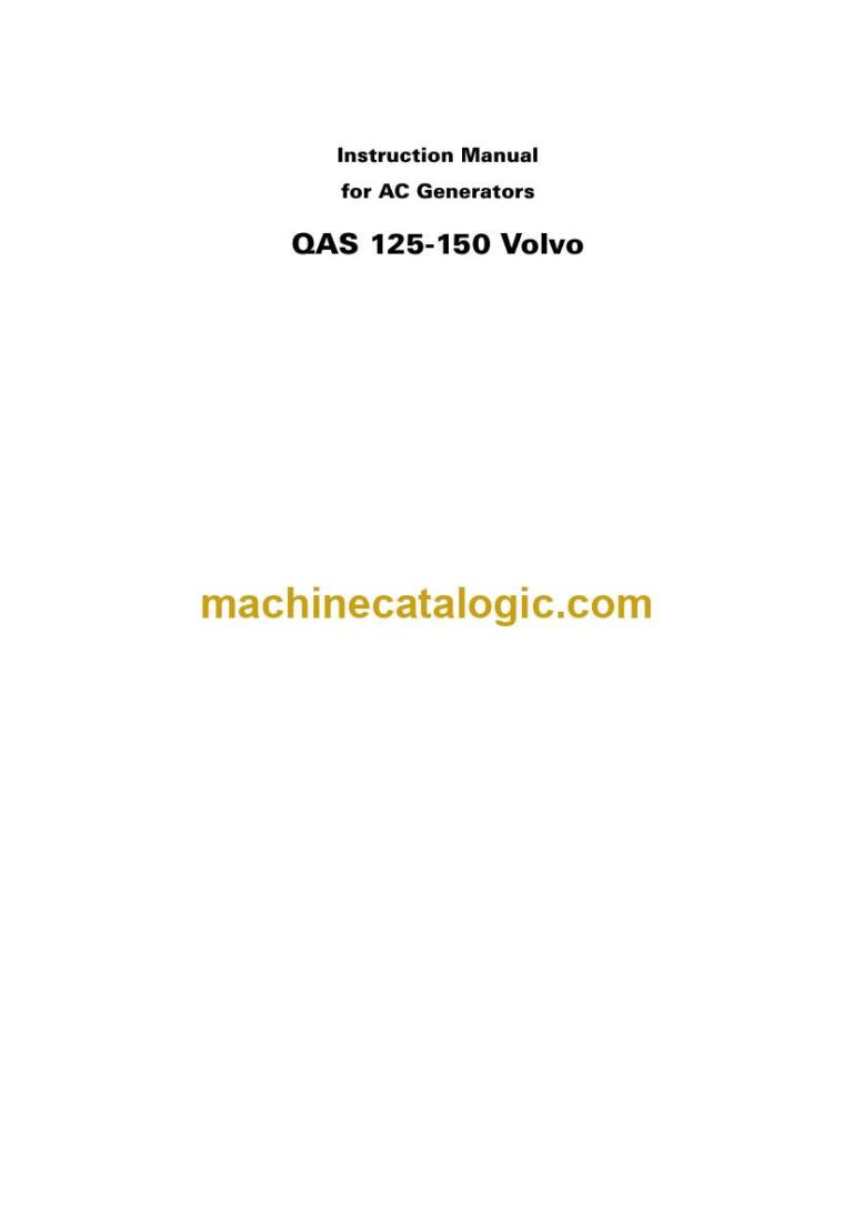 John Deere QAS 125-150 AC Generators Instruction Manual