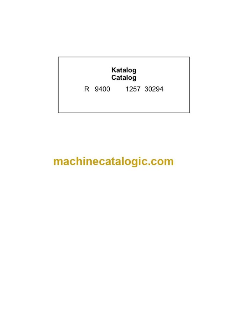 Liebherr R9400 Mining Excavator Parts Catalog (1257 30294)