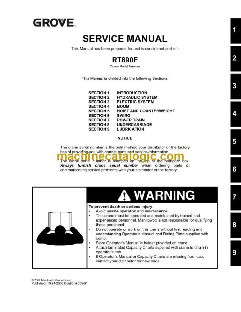 Grove RT890E Crane Service Manual