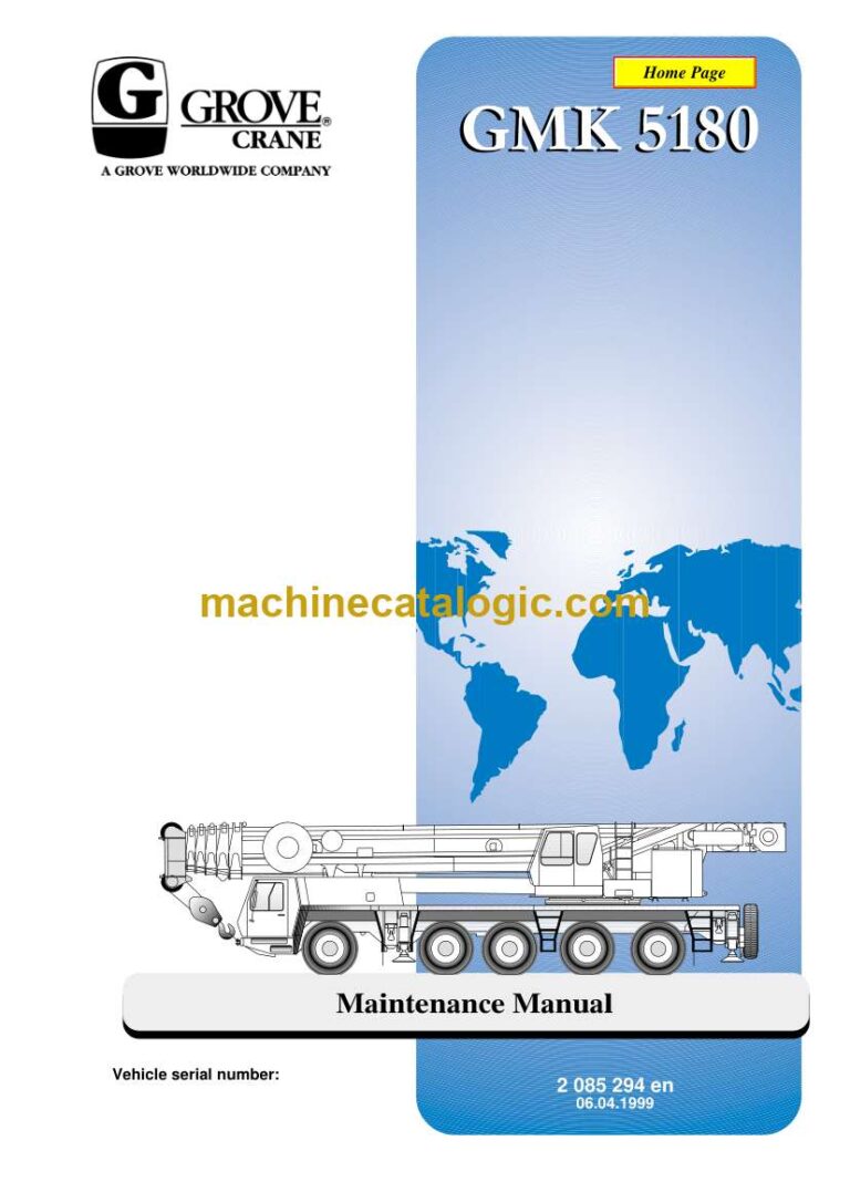 Grove GMK5180 Crane Maintenance Manual (2085294)