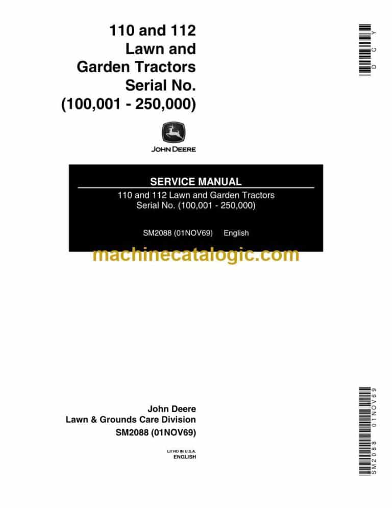 John Deere 110 and 112 Lawn and Garden Tractors Service Manual (SM2088)