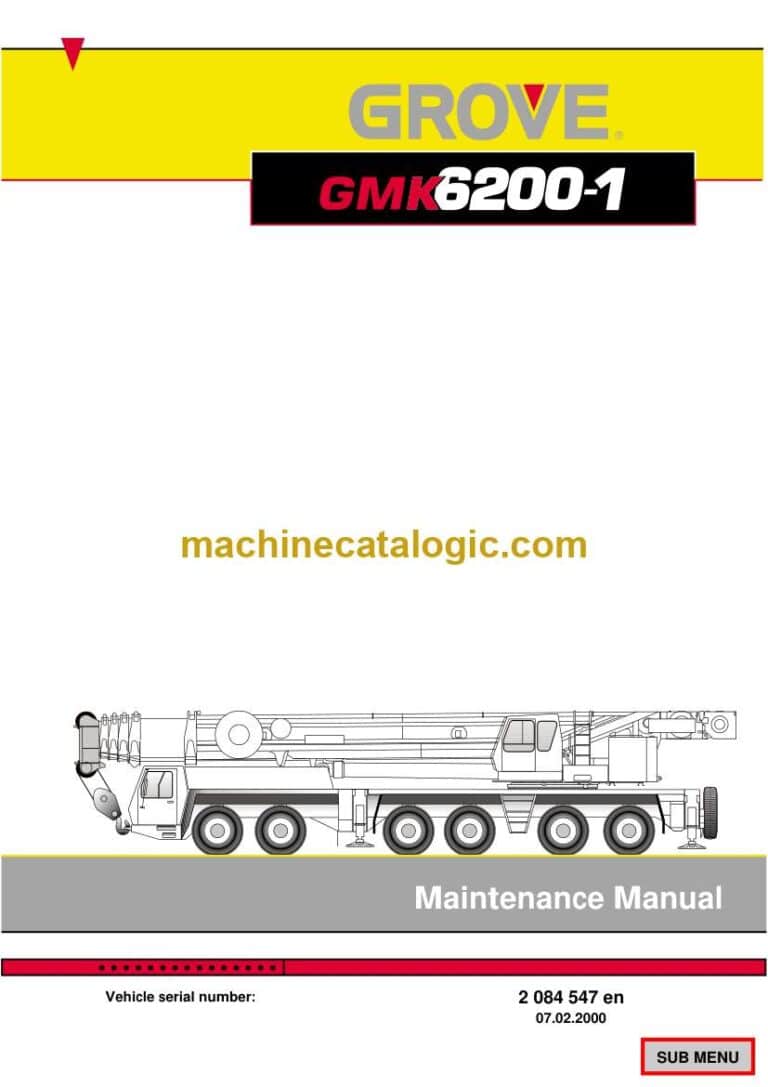Grove GMK6200-1 Crane Maintenance Manual (2084547, 2084508)