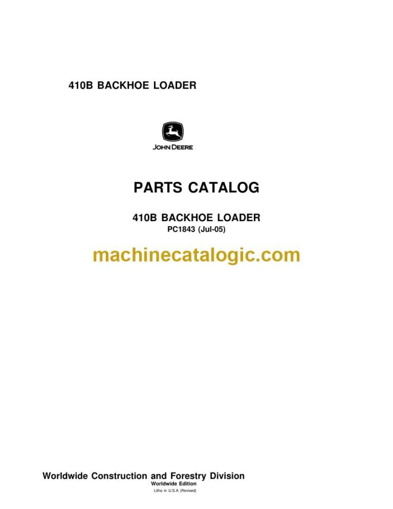 John Deere 410B Backhoe Loader Parts Catalog (PC1843)