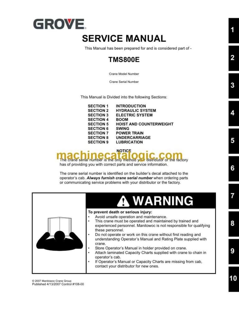 Grove TMS800E Crane Service Manual