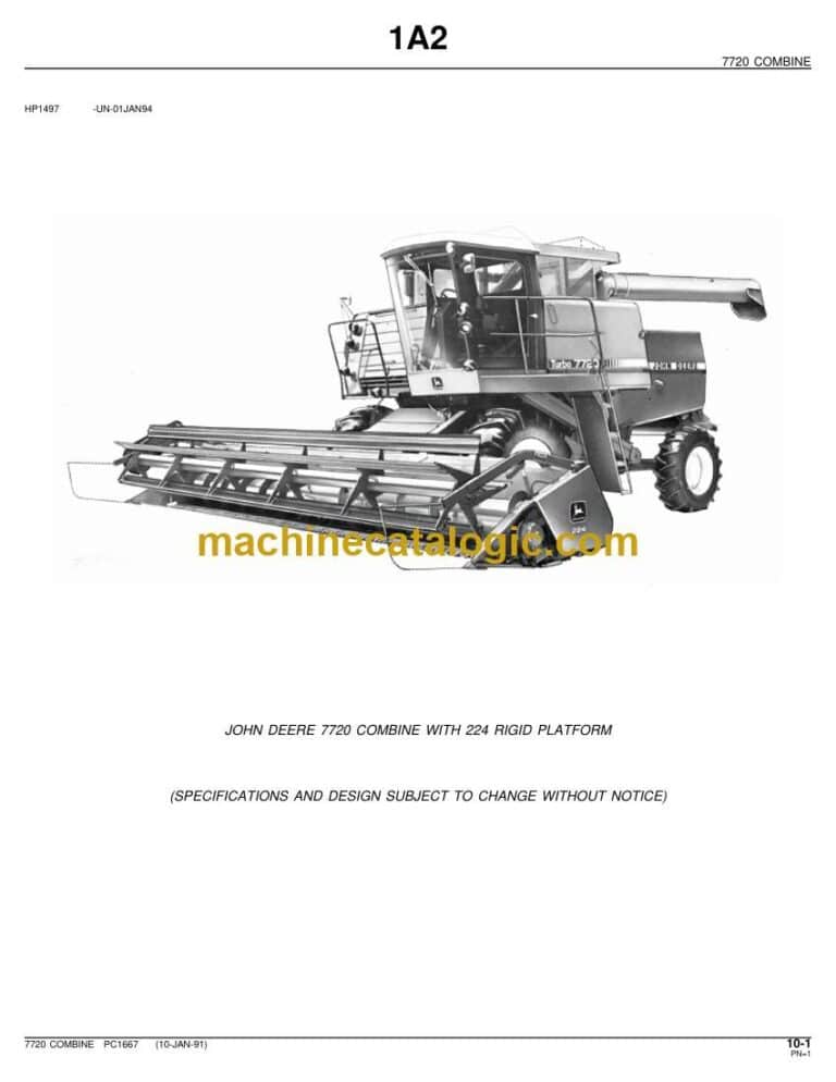 John Deere 7720 Combine Parts Catalog (PC1667)