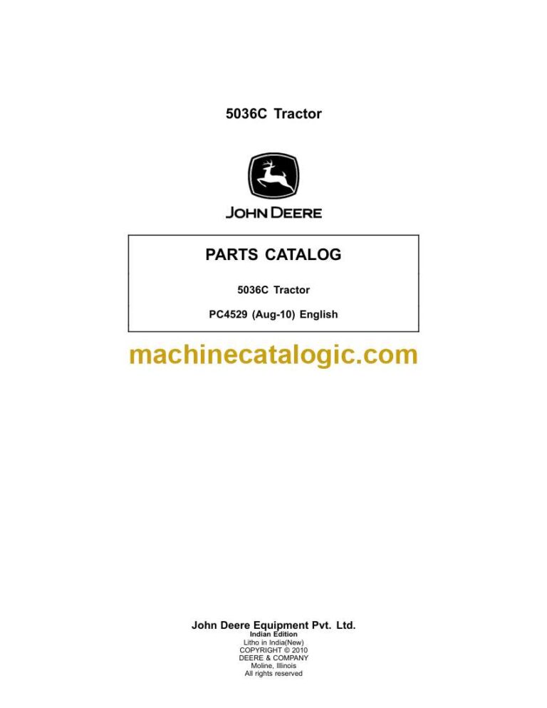 John Deere Tractor 5036C Tractor Parts Catalog (PC4529)