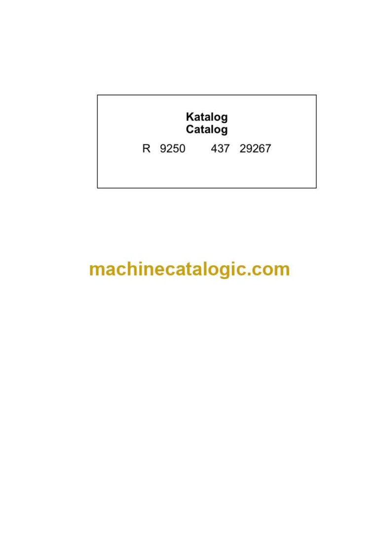 Liebherr R9250 Mining Excavator Parts Catalog (437 29267)