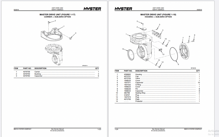 Hyster Forklift Parts catalog