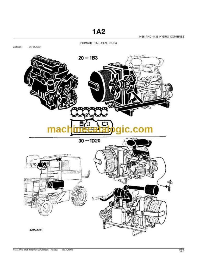 John Deere 4435 and 4435 Hydro Combines Parts Catalog (PC4227)