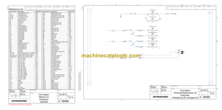 Dynapac CA150D Compaction Full Schematics Diagrams (Electrical and Hydraulic)