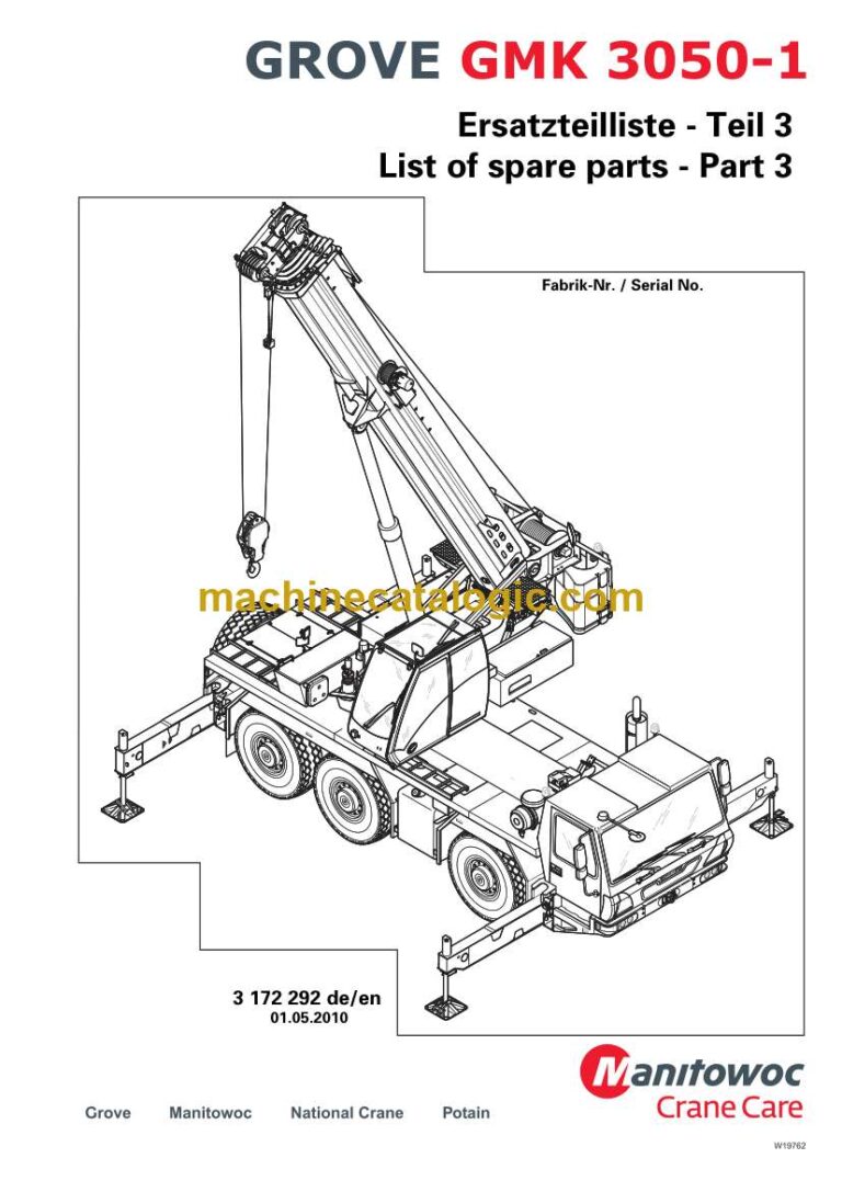 Grove GMK3050-1 Crane Parts Manual Part-3