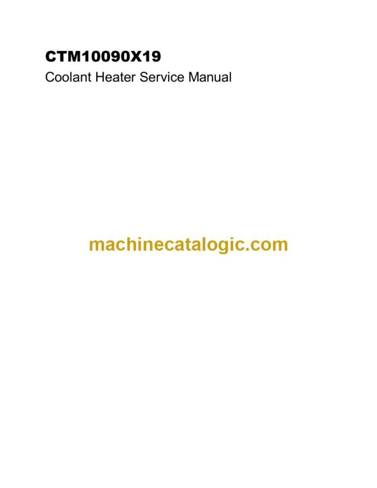John Deere Coolant Heater Service Manual Service Manual (CTM10090X19)