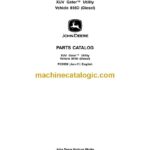 John Deere 855D Diesel XUV Gator Utility Vehicle Parts Catalog (PC9959)