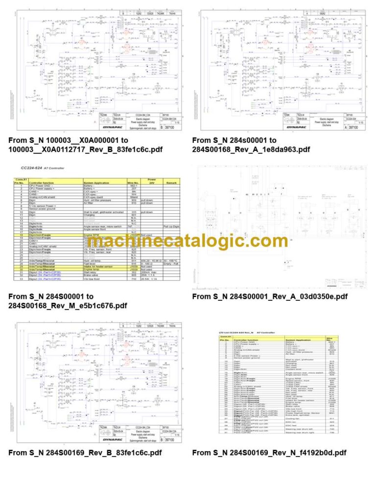 Dynapac CC322 Compaction Full Schematics Diagrams (Electrical and Hydraulic)