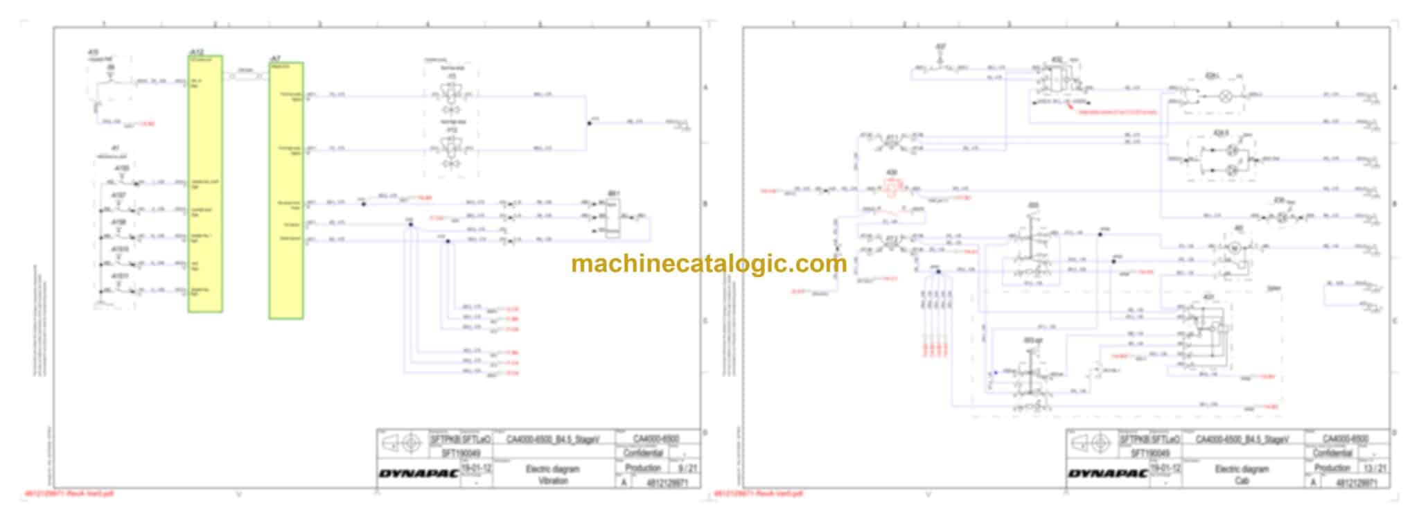 Dynapac CA6000D Compaction Full Schematics Diagrams (Electrical and ...