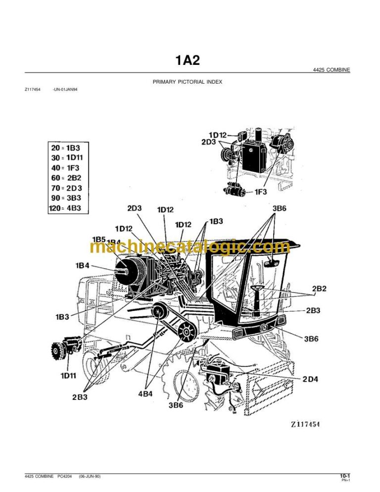 John Deere 4425 Combine Parts Catalog (PC4204)